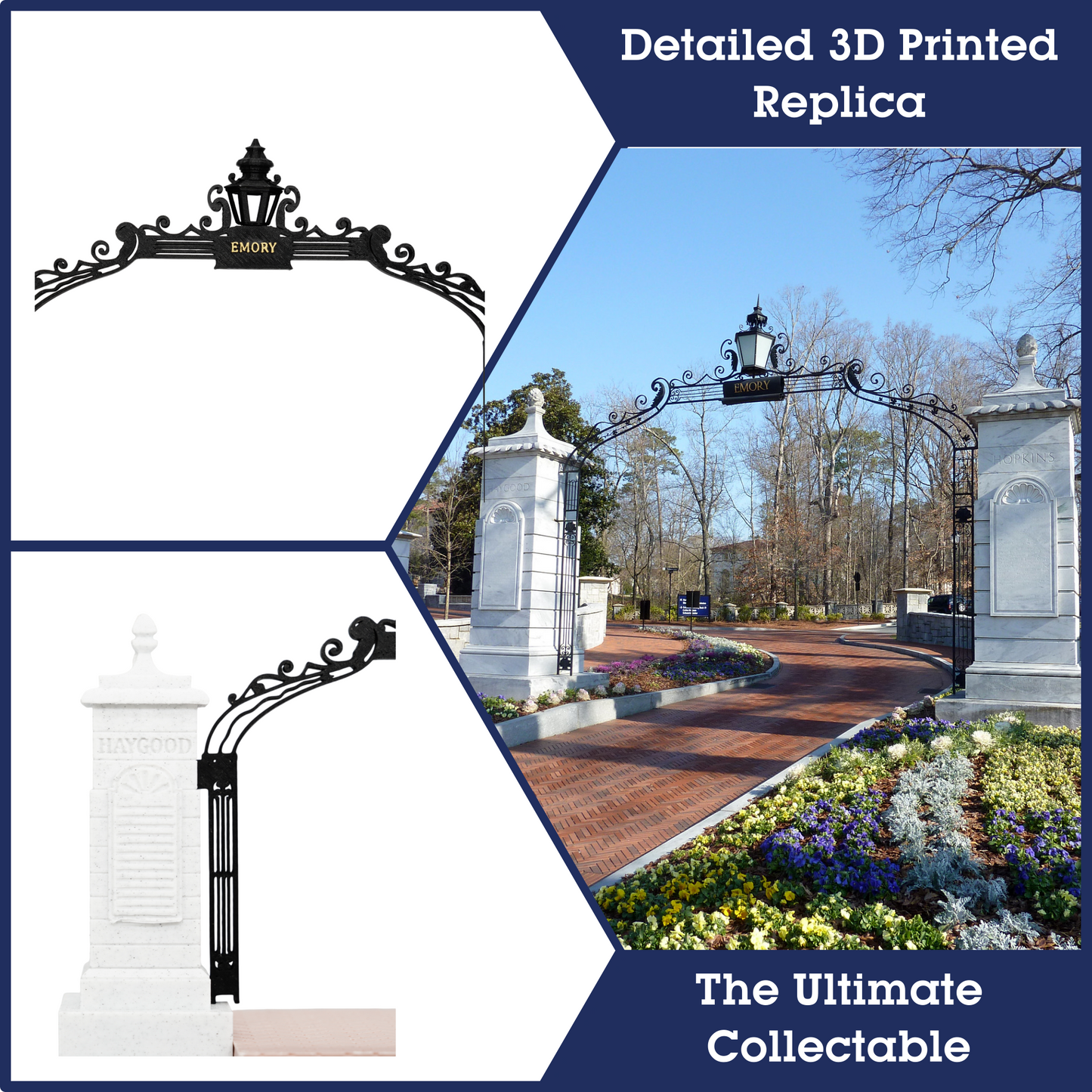 Haygood Hopkins Gate 3D Replica | Decatur, Georgia | Graduation Gift & Fan Memorabilia & Home, Dorm, Office Décor