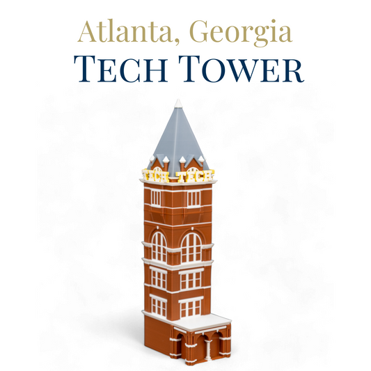 Tech Tower 3D Replica | Atlanta, Georgia | Graduation Gift & Fan Memorabilia & Home, Dorm, Office Décor